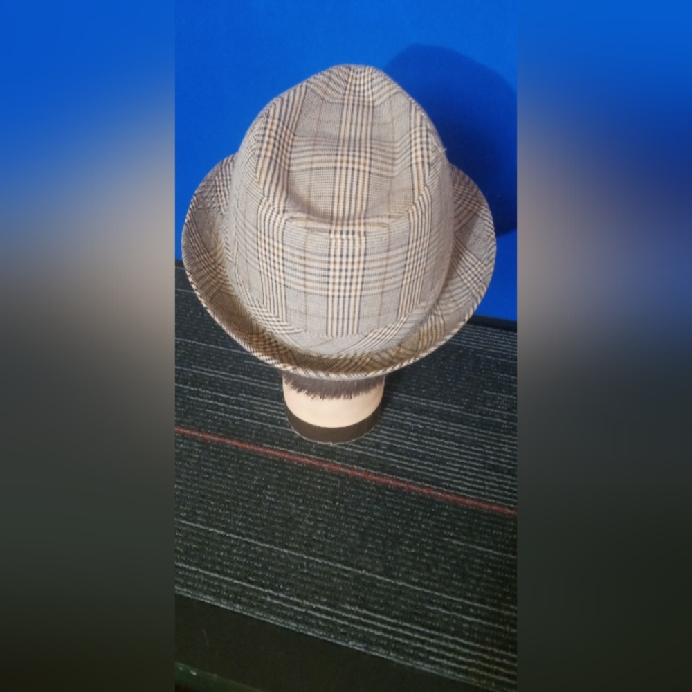 Plaid Fedora Hat very sharp mad men look - Picture 3 of 5